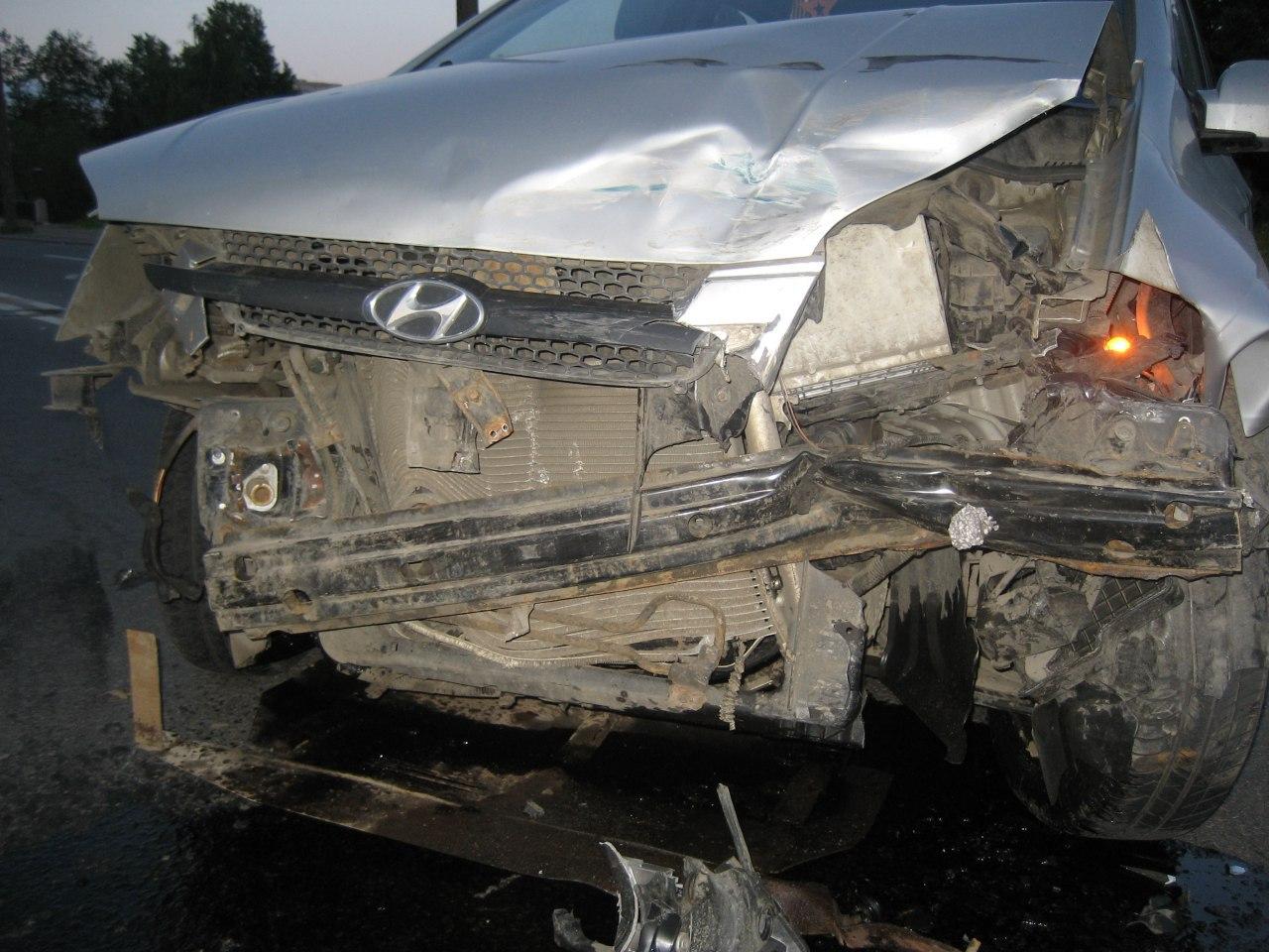 Hyundai Getz после приличного ДТП.